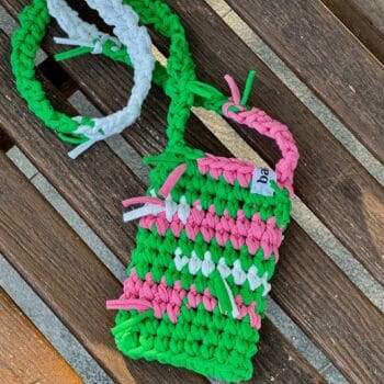 MOLLY BAG in green and flamingo colors