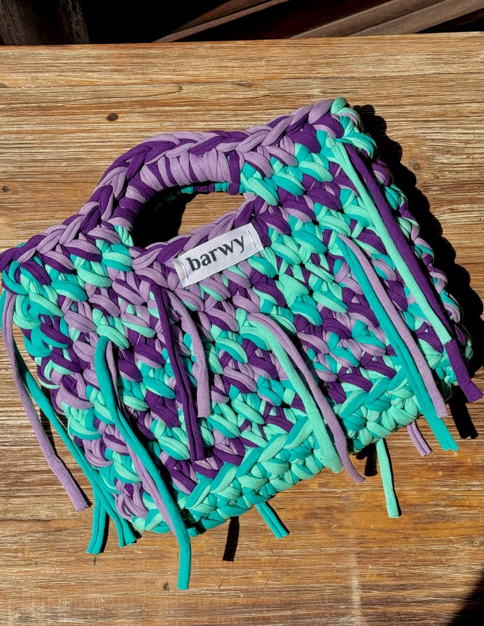 LULU BAG in purple and mint colors